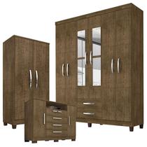 Guarda Roupa Casal Modena com Espelho 6 Portas Cômoda Madri e Armário Multiuso Recife Malbec - Incorplac Guarda Roupa Casal Modena com Espelho 6 Portas Cômoda Madri e Armário Multiuso Recife Malbec - Incorplac