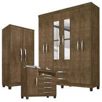 Guarda Roupa Casal Modena com Espelho 6 Portas Cômoda Sapateira Cannes e Armário Multiuso Recife Malbec - Incorplac Guarda Roupa Casal Modena com Espelho 6 Portas Cômoda Sapateira Cannes e Armário Multiuso Recife Malbec - Incorplac