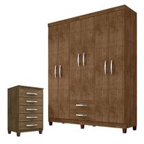 Guarda Roupa Casal Módena e Comoda Cannes 5 Gavetas Malbec Incorplac Guarda Roupa Casal Módena e Comoda Cannes 5 Gavetas Malbec Incorplac