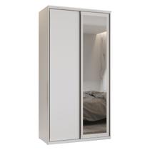 Guarda Roupa Casal Modulado 100% MDF 2 Portas de Correr 1 Espelho 6 Gavetas de 1,20m Branco - Evolution - Robel Móveis