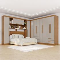 Guarda-Roupa Casal Modulado 11 Portas 4 Gavetas Alemanha Bege/Cinamomo/Off-White - Sallêto Móveis Guarda-Roupa Casal Modulado 11 Portas 4 Gavetas Alemanha Bege/Cinamomo/Off-White - Sallêto Móveis