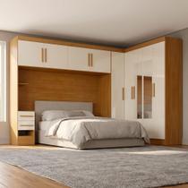 Guarda-Roupa Casal Modulado 3 Peças 9 Portas 5 Gavetas com Espelhos e Maleiro 100% MDF Yescasa Guarda-Roupa Casal Modulado 3 Peças 9 Portas 5 Gavetas com Espelhos e Maleiro 100% MDF Yescasa