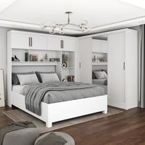 Guarda-Roupa Casal Modulado 4 Portas com Cama Santiago 3 Portas Plus 5 Gavetas com Espelho Branco Guarda-Roupa Casal Modulado 4 Portas com Cama Santiago 3 Portas Plus 5 Gavetas com Espelho Branco