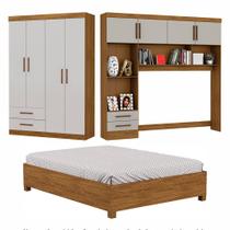 Guarda-Roupa Casal Modulado 4 Portas Hercules 4 Portas 4 Gavetas com Cama Carioca Moveis Guarda-Roupa Casal Modulado 4 Portas Hercules 4 Portas 4 Gavetas com Cama Carioca Moveis