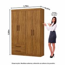 Guarda Roupa Casal Modulado 5 Portas com Cama Hercules 4 Portas 4 Gavetas Cinamomo