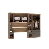 Guarda Roupa Casal Modulado 6 Portas E 6 Gavetas Veneza Avelã Pf-cinza Supremo Pf