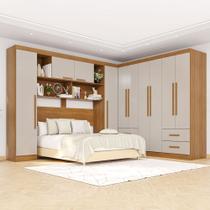Guarda-Roupa Casal Modulado Andorra 10 Portas 4 Gavetas Cinamomo/Off White - Pnr Móveis