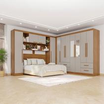Guarda-Roupa Casal Modulado Andorra 11 Portas 4 Gavetas com Espelho Cinamomo/Off White - Pnr Móveis Guarda-Roupa Casal Modulado Andorra 11 Portas 4 Gavetas com Espelho Cinamomo/Off White - Pnr Móveis
