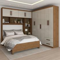 Guarda Roupa Casal Modulado Cama Paradise 10 Portas 6 Gavetas freijó/Off White Panorama Móveis