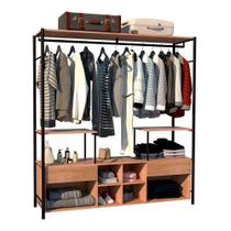 Guarda Roupa Casal Modulado Closet Barcelona Preto Demolição Artefamol