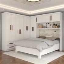 Guarda-Roupa Casal Modulado com Cama Belgrado 11 Portas 6 Gavetas Branco - Panorama Móveis