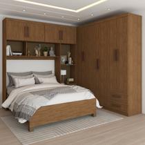 Guarda-Roupa Casal Modulado com Cama Paradise 10 Portas 6 gavetas freijó - Panorama Móveis Guarda-Roupa Casal Modulado com Cama Paradise 10 Portas 6 gavetas freijó - Panorama Móveis