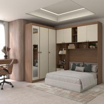 Guarda-Roupa Casal Modulado Fortaleza 7 Portas 4 Gavetas com Espelho Jatoba/Areia - Panorama Móveis Guarda-Roupa Casal Modulado Fortaleza 7 Portas 4 Gavetas com Espelho Jatoba/Areia - Panorama Móveis
