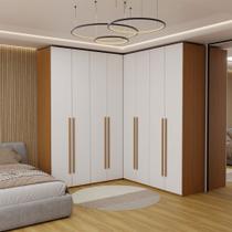 Guarda-Roupa Casal Modulado Genova 8 Portas 6 Gavetas Freijó/Branco - Panorama Móveis Guarda-Roupa Casal Modulado Genova 8 Portas 6 Gavetas Freijó/Branco - Panorama Móveis