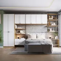 Guarda-Roupa Casal Modulado Infinity 10 Portas 2 Gavetas Savana/Branco Fosco - Genialflex Guarda-Roupa Casal Modulado Infinity 10 Portas 2 Gavetas Savana/Branco Fosco - Genialflex