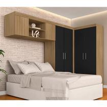 Guarda Roupa Casal Modulado Luana Boreal/preto - Móveis Arapongas