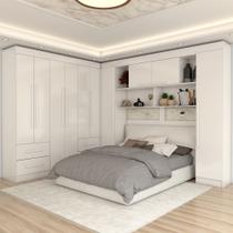 Guarda-Roupa Casal Modulado Madrid 10 Portas 4 Gavetas Branco - Panorama Móveis Guarda-Roupa Casal Modulado Madrid 10 Portas 4 Gavetas Branco - Panorama Móveis