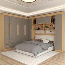 Guarda-Roupa Casal Modulado Madrid 10 Portas 4 Gavetas Jequitibá/Granizo - Panorama Móveis Guarda-Roupa Casal Modulado Madrid 10 Portas 4 Gavetas Jequitibá/Granizo - Panorama Móveis
