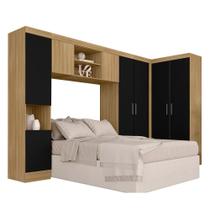 Guarda Roupa Casal Modulado Maeve Boreal/preto - Móveis Arapongas