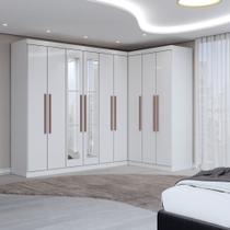 Guarda-Roupa Casal Modulado Odisseia 9 Portas 2 Gavetas com Espelho Branco - Panorama Móveis Guarda-Roupa Casal Modulado Odisseia 9 Portas 2 Gavetas com Espelho Branco - Panorama Móveis