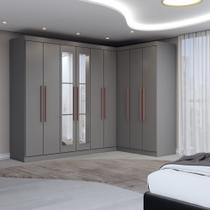 Guarda-Roupa Casal Modulado Odisseia 9 Portas 2 Gavetas com Espelho Onix - Panorama Móveis