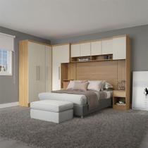 Guarda Roupa Casal Modulado Painel Selene 7 Pçs Menu Móveis Carvalho