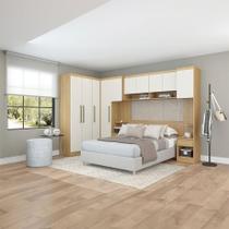 Guarda Roupa Casal Modulado Painel Selene 7pçs Menu Móveis Carvalho