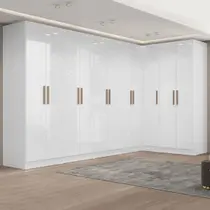 Guarda-Roupa Casal Modulado Paris 11 Portas 4 Gavetas Branco - Maxel Guarda-Roupa Casal Modulado Paris 11 Portas 4 Gavetas Branco - Maxel