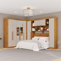Guarda-Roupa Casal Modulado Positano 9 Portas 2 Gavetas com Espelho Cinamomo/Off White - Pnr Móveis Guarda-Roupa Casal Modulado Positano 9 Portas 2 Gavetas com Espelho Cinamomo/Off White - Pnr Móveis