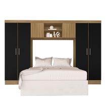 Guarda Roupa Casal Modulado Rubia Boreal/preto - Móveis Arapongas