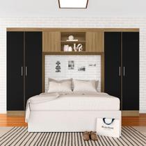 Guarda Roupa Casal Modulado Rubia Boreal/preto - Móveis Arapongas