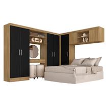 Guarda Roupa Casal Modulado Sarah Boreal/preto - Móveis Arapongas Guarda Roupa Casal Modulado Sarah Boreal/preto - Móveis Arapongas