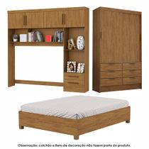 Guarda Roupa Casal Modulado Sevilha 4 e 2 Portas 8 Gavetas com Cama Casal Carioca Móveis