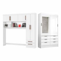 Guarda Roupa Casal Modulado Sevilha 5 e 2 Portas 8 Gavetas com Espelho Carioca Móveis