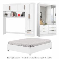 Guarda Roupa Casal Modulado Sevilha 5 Portas 8 Gavetas Premium com Cama Casal Carioca Móveis