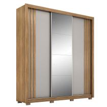 Guarda Roupa Casal Moema 3 Portas Flex com Espelho e Pés - Demóbile Guarda Roupa Casal Moema 3 Portas Flex com Espelho e Pés - Demóbile