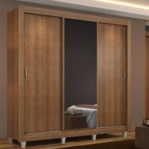 Guarda Roupa Casal Mônaco 3 Portas de Correr com Espelho