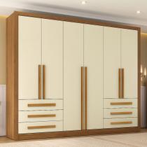 Guarda-Roupa Casal Monaco Plus 6 Portas 6 Gavetas Cinamomo/Off White - Maxel