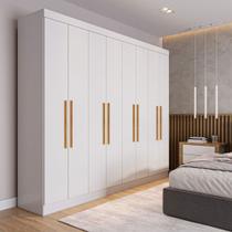 Guarda-Roupa Casal Monte 8 Portas 4 Gavetas 100% Mdf Branco - Pnr Móveis Guarda-Roupa Casal Monte 8 Portas 4 Gavetas 100% Mdf Branco - Pnr Móveis