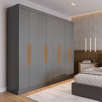 Guarda-Roupa Casal Monte 8 Portas 4 Gavetas 100% Mdf Onix - Pnr Móveis Guarda-Roupa Casal Monte 8 Portas 4 Gavetas 100% Mdf Onix - Pnr Móveis