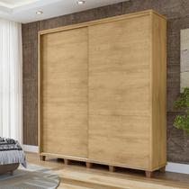 Guarda-Roupa Casal Monte Carlo com 2 Portas de Correr 4 Gavetas Internas e Maleiros Marrom/Cinamomo