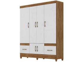 Guarda Roupa Casal MS912 6 Portas Naturale Branco - Moval