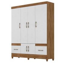 Guarda Roupa Casal MS912 6 Portas Naturale Branco - Moval
