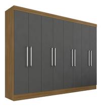 Guarda Roupa Casal Naiara 8 Portas 2 Gavetas Bor/gr - Móveis Arapongas