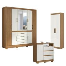 Guarda Roupa Casal Nápole 2045149 e Armário Multiuso 2000191 e Cômoda 2014143 Atacama Off White - Aramóveis Guarda Roupa Casal Nápole 2045149 e Armário Multiuso 2000191 e Cômoda 2014143 Atacama Off White - Aramóveis