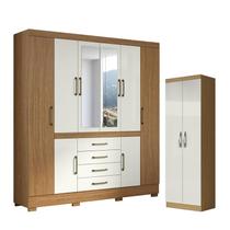 Guarda Roupa Casal Nápole 2045149 e Armário Multiuso New 2000192 Atacama Off White - Aramóveis Guarda Roupa Casal Nápole 2045149 e Armário Multiuso New 2000192 Atacama Off White - Aramóveis
