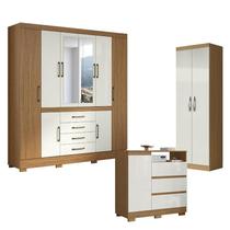 Guarda Roupa Casal Nápole 2045149 e Armário Multiuso New 2000192 e Cômoda 2014143 Atacama Off White - Aramóveis Guarda Roupa Casal Nápole 2045149 e Armário Multiuso New 2000192 e Cômoda 2014143 Atacama Off White - Aramóveis