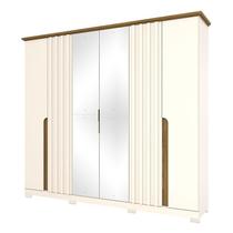 Guarda Roupa Casal Napoli 6 Portas Off White Nature - Henn