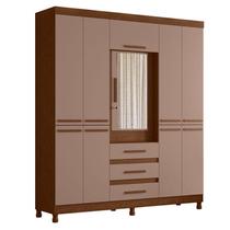 Guarda Roupa Casal New Fusion 10 Portas Nogueira Capuccino - Móveis Albatroz