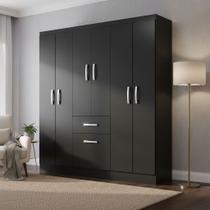 Guarda Roupa Casal New Marbella 7 Portas 1 Gaveta MDP Design Moderno e Funcional - Evidência